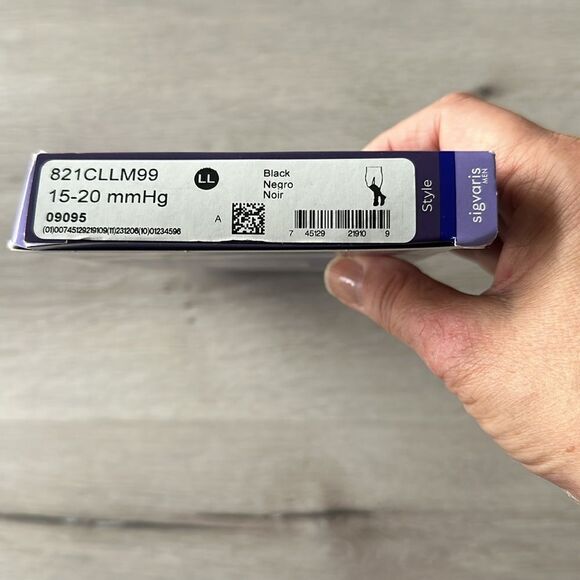 Sigvaris Style Microfiber Knee High 15-20mmHg Black LL NWT IN PACKAGE - Picture 6 of 6